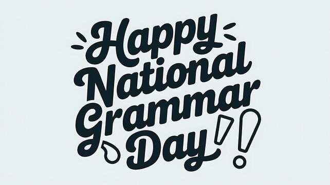 Happy National Grammar Day Text Art