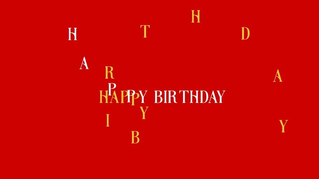 Happy Birthday Text Animated. Birthday Celebration