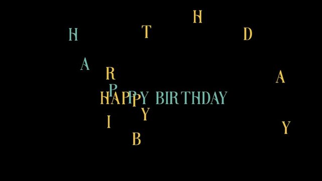 Happy Birthday Text Animated. Birthday Celebration