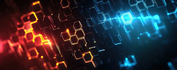Obraz premium Digital background, can be used in the description of network abilities, technological processes, digital storages, science, education, etc.