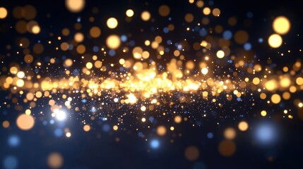 A mesmerizing display of golden bokeh lights creating a magical atmosphere for celebrations and events