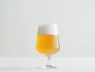 Pale Lager Beer with Frothy Head in Tulip Glass.