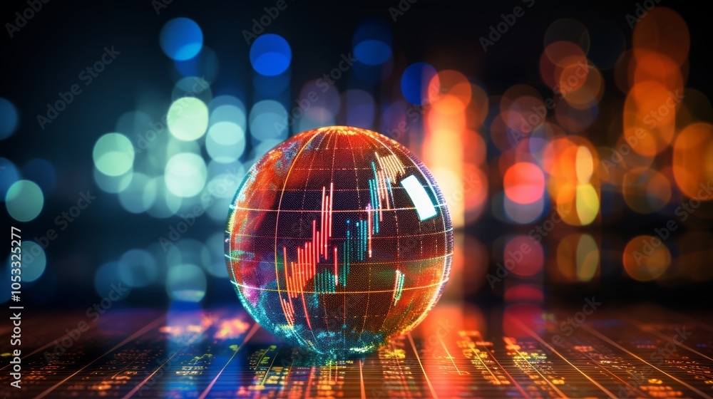 Poster Financial forecast showing future market trends with predictive graphs and analytics