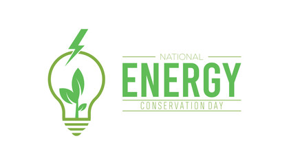 World energy conservation day is observed every year on December. Nature Awareness concept. background, placard, banner template Vector illustration design.