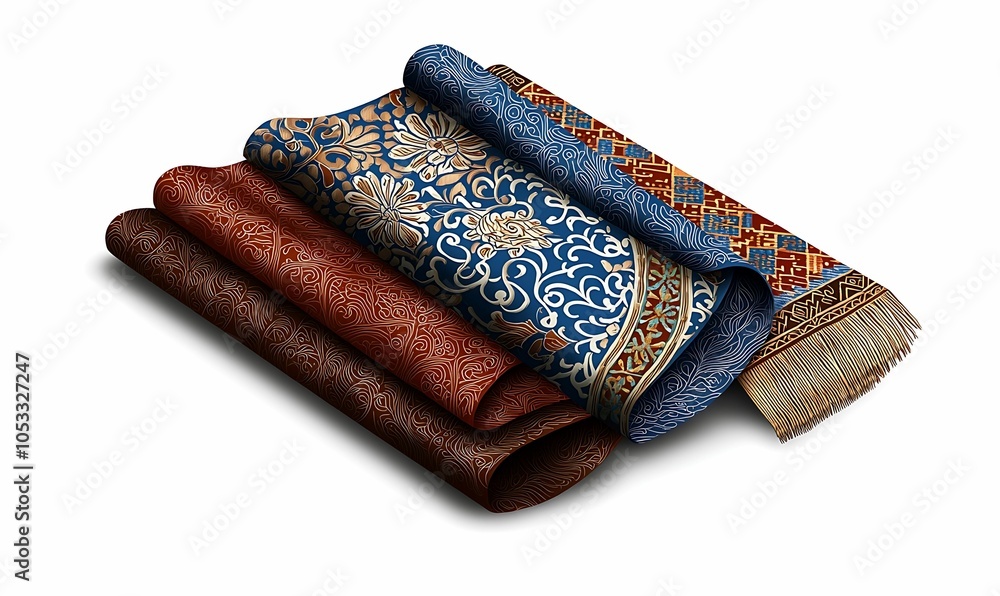 Poster elegant textiles showcasing intricate patterns and rich colors a visual exploration of traditional f