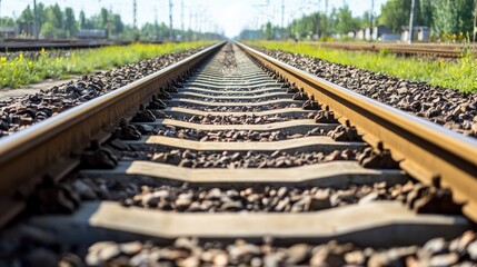 Train Tracks Stretching into the Distance