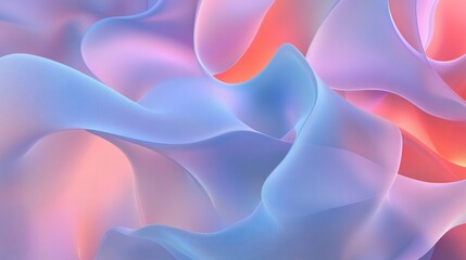 Obraz premium Soft, flowing abstract design with pastel gradients creating a serene and calming atmosphere.