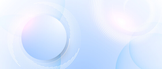 Soft light blue abstract background with circular lines and gradient shapes.
