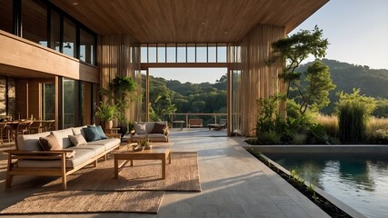 Sustainable Modern House: A Harmonious Blend of Nature and Comfort in a Scenic Landscape (AI-Generated)