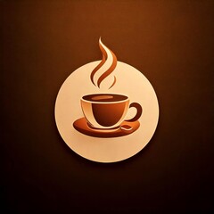 Obraz premium A coffee logo design in a minimalist style, featuring a simple coffee cup icon