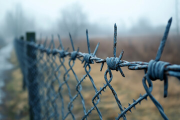 Secure Boundaries: A Collection of Images Featuring Barbed Wire Fences