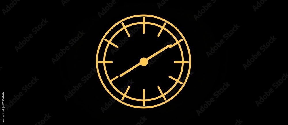 Poster clear line icon of an odometer, designed for distance recording in automotive use.