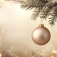 Elegant Christmas Ornament Hanging on a Tree Branch