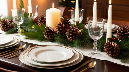 Fototapeta premium christmas table set