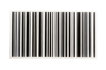 Barcode image with bold, vertical black and white lines of varying thickness, arranged in a standard sequence, representing a typical retail or product identifier, set against a transparent background