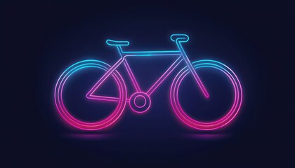 Fototapeta premium Cycling and outdoor fitness represented by a contemporary bicycle line icon.