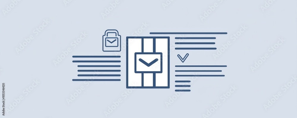 Poster minimal line design for a shipping label icon, simple and clear.