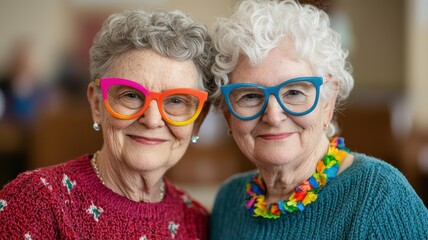 Obraz premium Elderly LGBTQ individuals sharing memories at a community gathering, LGBTQ elder, community, memories, Collective memories and shared experiences