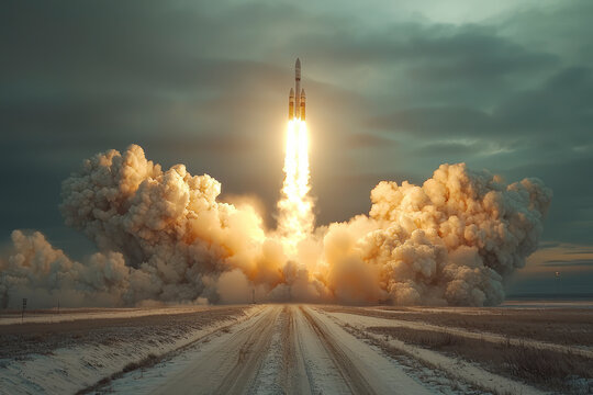 Launching into the Future: Captivating Images of Rocket Ship Liftoffs by Expert Stock Photographer