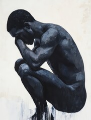 Fototapeta premium Enigmatic figure subtly supported, barely noticeable in the dim light, evoking mystery and intrigue.
