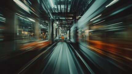 Industrial Speed Blur: A Journey Through a Factory