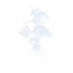 Snow splash with powder and particles. Explosion of white dust, stream or fog spray effect. Texture of spatter or blast, cold ice or snow flow, isolated on white background, png