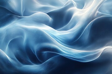 Obraz premium Abstract blue and white flowing waves background.