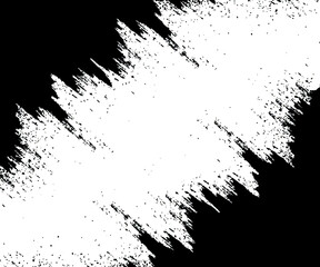 Black paints on a white background brush stroke style