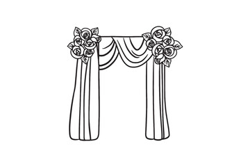 Floral pattern design for curtains.