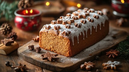 Freshly baked gingerbread loaf