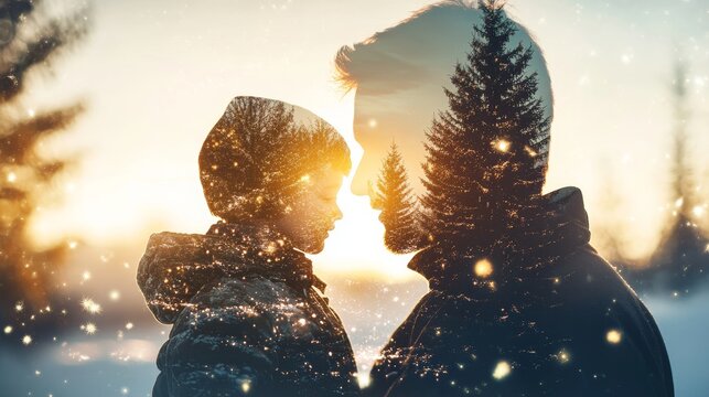 Stunning double exposure art capturing the spirit of christmas in a unique and creative way