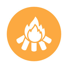 Bonfire vector Gylph Circle Design icon. Winter Travelling Symbol on White background EPS 10 File