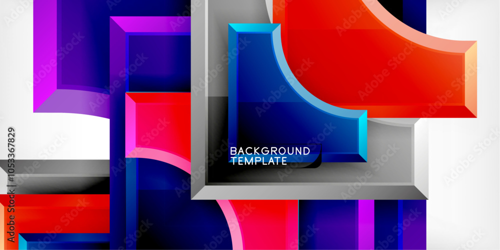 Poster geometric design abstract background - circles and triangles