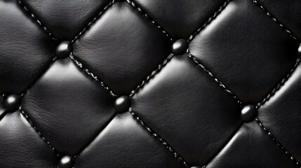 luxury buttoned sepia black leather background, generative ai