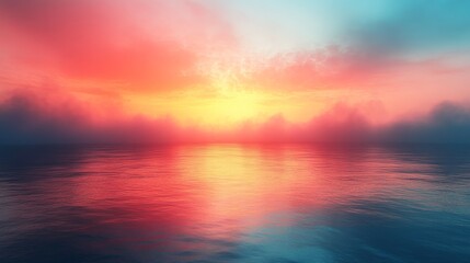 Obraz premium A beautiful sunset over the ocean with a calm and peaceful mood