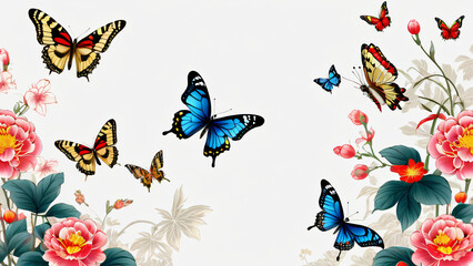 butterflies and flowers