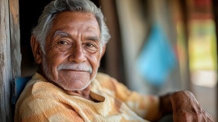 Elderly Brazilian man with a relaxed expression