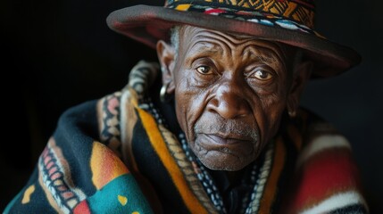 Obraz premium Elderly South African man with traditional attire and a kind expression.