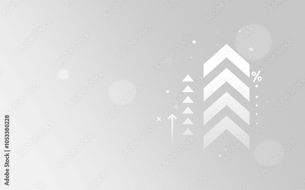 Poster growth arrow up success business concept on development white presentation background with increase 