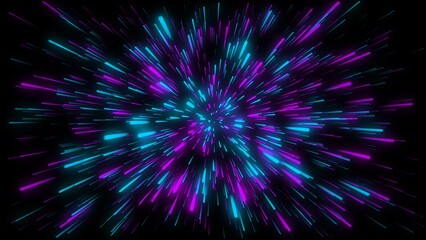 Obraz premium Glowing warp speed line illustration background.