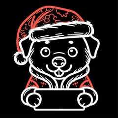 christmas, animal, line art, clipart