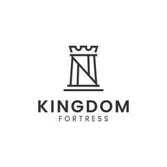 Initial Letter N Rook Chess Logo Symbol Vector