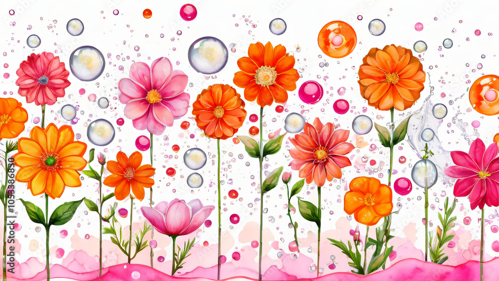 Poster spring flowers background