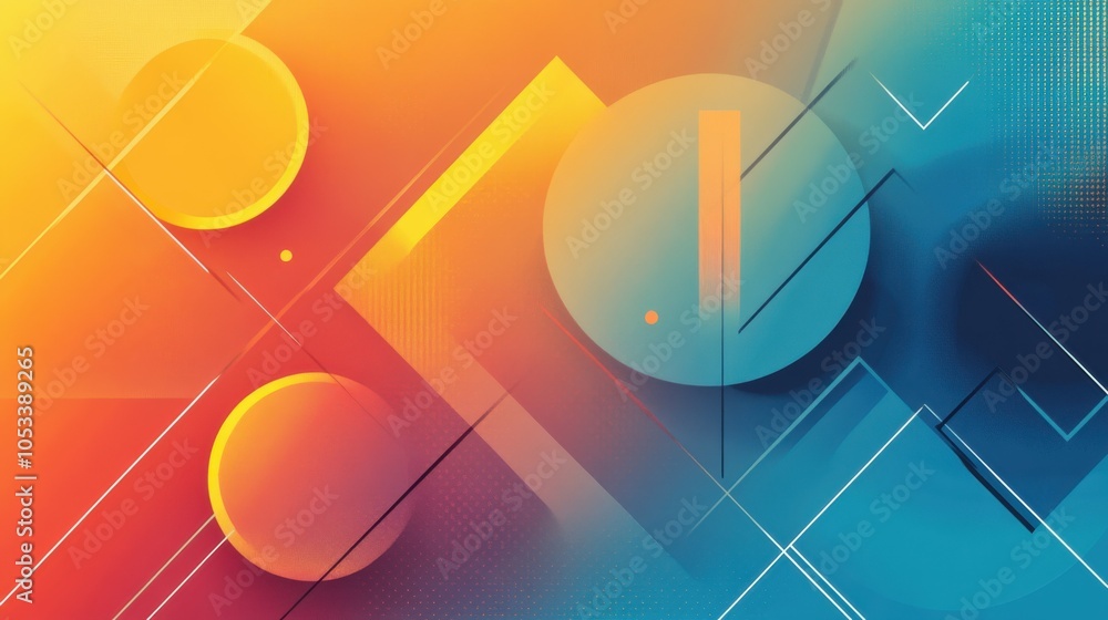 Poster gradient background with geometric shapes