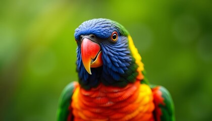 Naklejka premium Vibrant parrot in natures palette