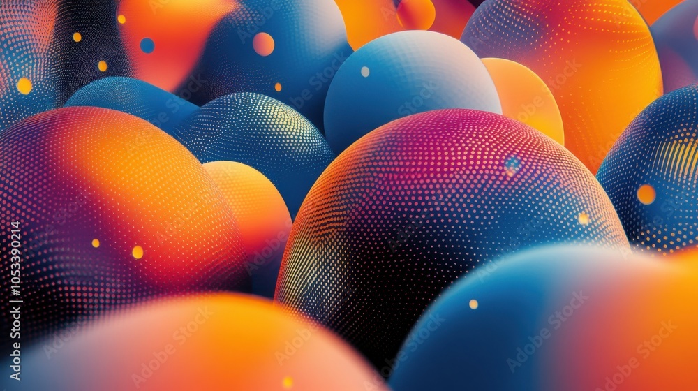Poster gradient mesh with bold abstract shapes