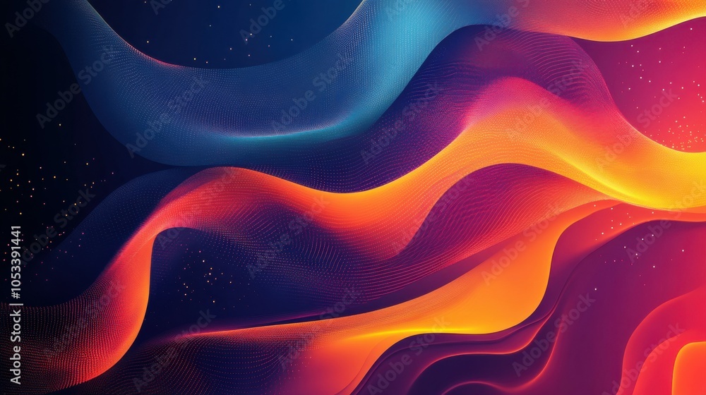 Poster gradient mesh with bold abstract shapes
