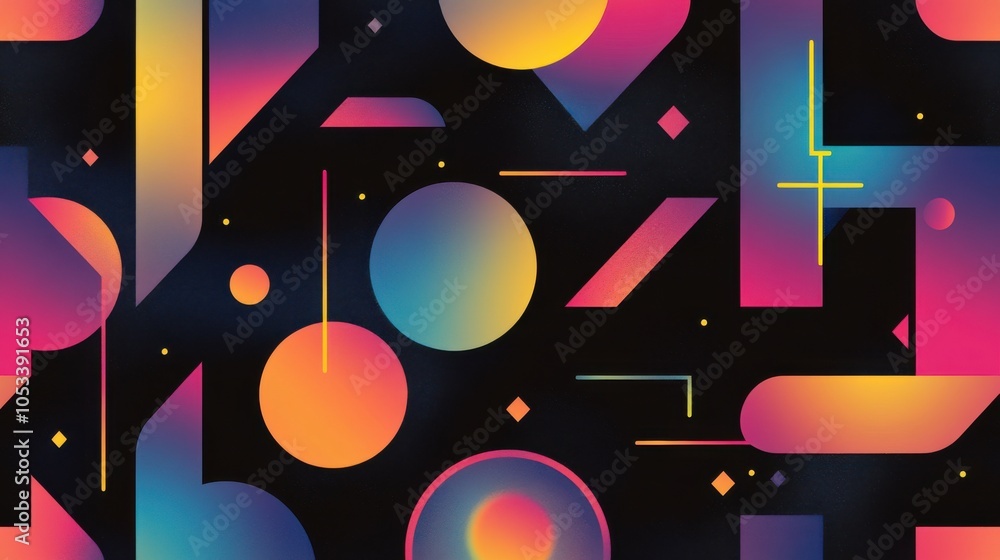 Aufkleber gradient with geometric shapes pattern