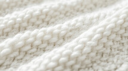 Close-Up of Soft Cream Knitted Fabric Texture for Cozy Vibes
