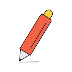pencil color line icon with white background vector stock illustration
